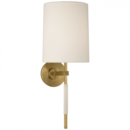 Visual Comfort & Co. Signature Collection Clout Tail Wall Sconce, 1-Light, Soft Brass, Linen Shade, 19.25"H (BBL 2130SB-L CHZD6) 