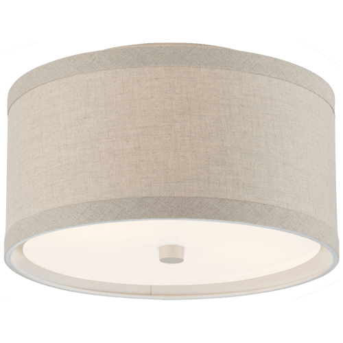 Visual Comfort & Co. Signature Collection Walker Flush Mount, 2-Light, Light Cream, Natural Linen Shade, 13"W (KS 4070LC-NL CLY2A) 