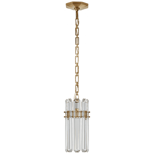 Visual Comfort & Co. Signature Collection Bonnington Pendant, 1-Light, Hand-Rubbed Antique Brass, Crystal, 7.25"W (ARN 5123HAB-CG CLY44) 