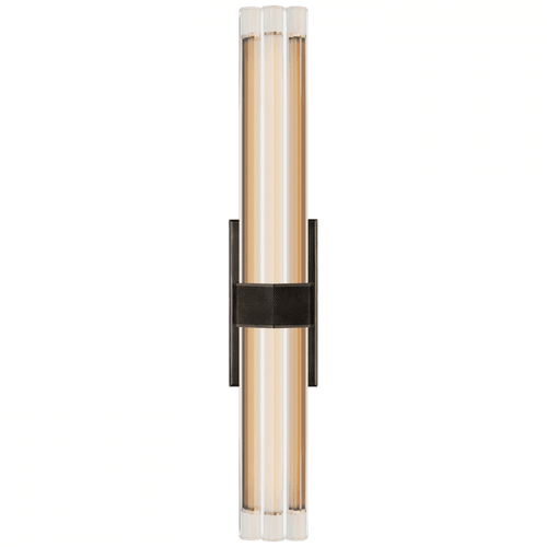 Visual Comfort & Co. Signature Collection Fascio Wall Sconce, LED, Bronze, Crystal, 24"H (LR 2910BZ-CG CPZTL) 