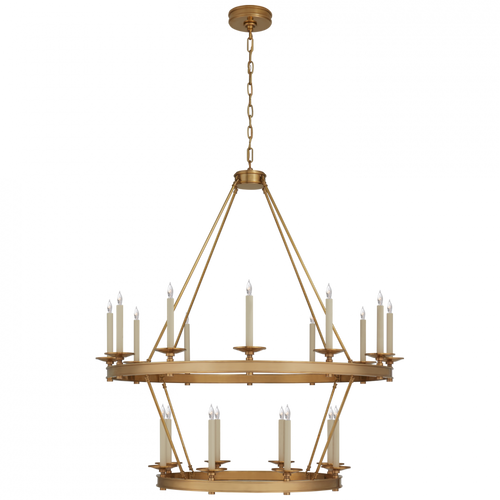 Launceton Chandelier, 20-Light, Antique Burnished Brass, 43.25"W (CHC 1607AB CTWKL)