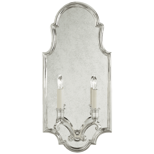 Visual Comfort & Co. Signature Collection Sussex Medium Framed Double Wall Sconce, 2-Light, Polished Nickel, 20.5"H (CHD 1184PN 25U58) 