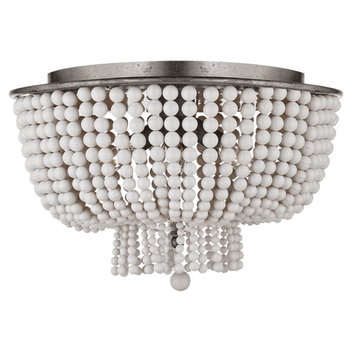 Visual Comfort & Co. Signature Collection Jacqueline Flush Mount, 4-Light, Burnished Silver Leaf, White Acrylic, 18"W (ARN 4102BSL-WG 2MWHN) 