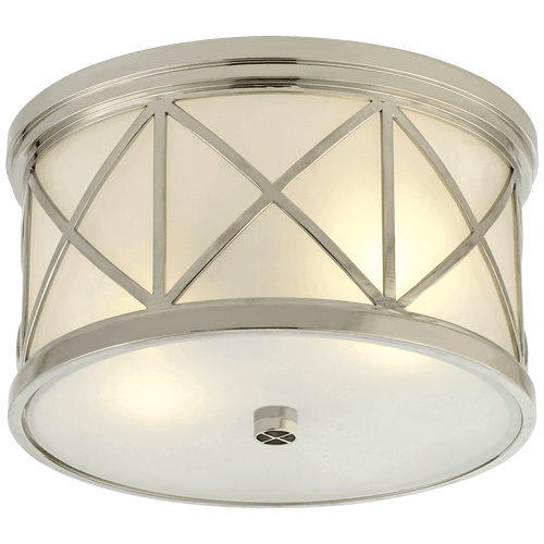 Visual Comfort & Co. Signature Collection Montpelier Flush Mount, 2-Light, Polished Nickel, Frosted Glass, 11"W (SK 4010PN-FG 2MZHZ) 