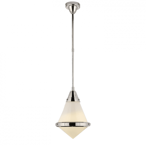 Visual Comfort & Co. Signature Collection Gale Pendant, 1-Light, Polished Nickel, White Glass, 11.25"W (TOB 5155PN-WG 2JUY0) 