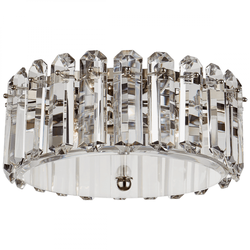 Visual Comfort & Co. Signature Collection Bonnington Flush Mount, 4-Light, Polished Nickel, Crystal, 18"W (ARN 4125PN CM00R) 