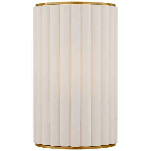 Visual Comfort & Co. Signature Collection Palati Wall Sconce, 1-Light, Hand-Rubbed Antique Brass, Linen Shade, 14"H (S 2440HAB-L CPWU1) 
