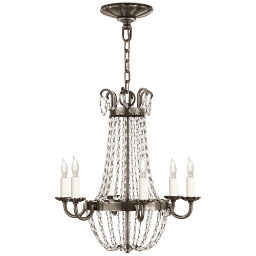 Visual Comfort & Co. Signature Collection Paris Flea Market Chandelier, 6-Light, Sheffield Silver, 16.25"W (CHC 1407SHS-SG 2FV5E) 