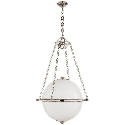 Visual Comfort & Co. Signature Collection Modern Globe Lantern, 2-Light, Polished Nickel, 39.25"H (CHC 2135PN-WG 25Q63) 