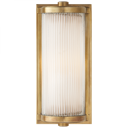 Dresser Short Glass Rod Light, 1-Light, Hand-Rubbed Antique Brass, 10.75"H (TOB 2140HAB-FG 2CVGL)