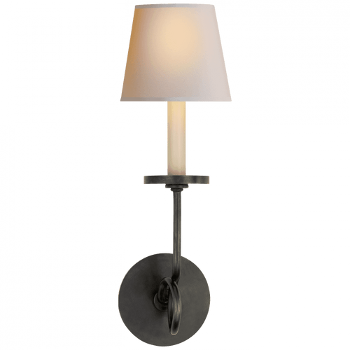 Visual Comfort & Co. Signature Collection Symmetric Twist Wall Sconce, 1-Light, Bronze, Natural Paper Shade, 16"H (CHD 1610BZ-NP 2JVWD) 