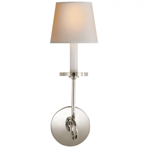 Visual Comfort & Co. Signature Collection Symmetric Twist Wall Sconce, 1-Light, Polished Nickel, Natural Paper Shade, 16"H (CHD 1610PN-NP 2JVWE) 
