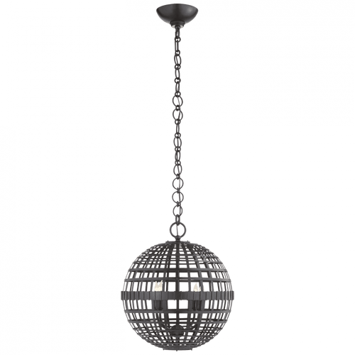 Visual Comfort & Co. Signature Collection Mill Lantern Pendant, 4-Light, Globe, Aged Iron, 16"W (ARN 5003AI 2MWHX) 