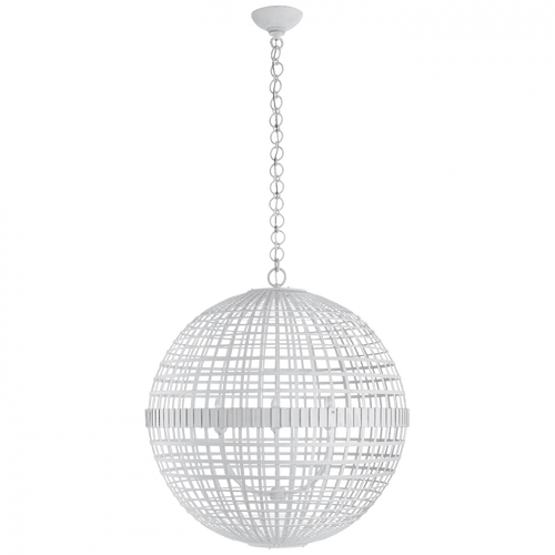 Visual Comfort & Co. Signature Collection Mill Pendant, 6-Light, Globe, Plaster White, 30"W (ARN 5002PW 2MWHW) 