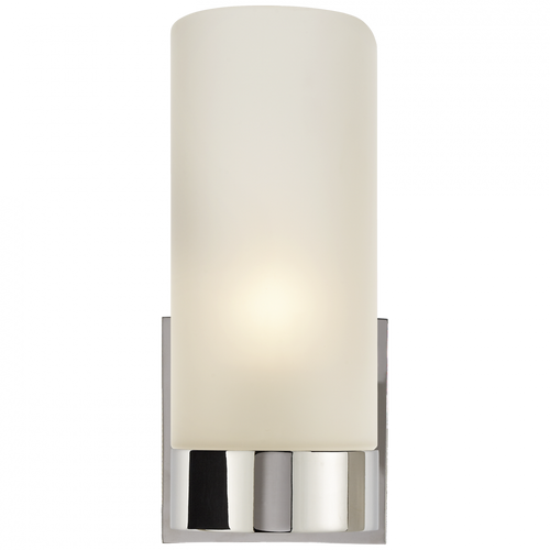 Urbane Bathroom Wall Sconce, 1-Light, Polished Nickel, Frosted Glass, 9"H (BBL 2090PN-FG 2MWKA)