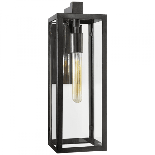 Visual Comfort & Co. Signature Collection Fresno Framed Outdoor Wall Sconce, 1-Light, Aged Iron, Clear Glass, 17.75"H (CHD 2933AI-CG 2MYJ6) 