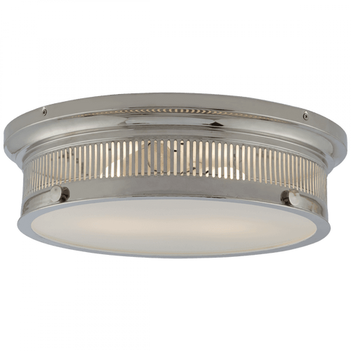 Visual Comfort & Co. Signature Collection Alderly Flush Mount, 2-Light, Polished Nickel, White Glass, 16"W (CHC 4392PN-WG 2MYGZ) 