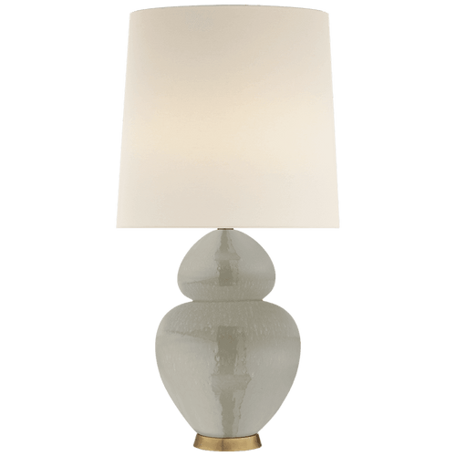 Visual Comfort & Co. Signature Collection Michelena Table Lamp, 2-Light, Shellish Gray, Linen Shade, 33.75"H (ARN 3622SHG-L 2R60W) 