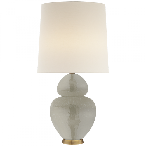 Michelena Table Lamp, 2-Light, Shellish Gray, Linen Shade, 33.75"H (ARN 3622SHG-L 2R60W)