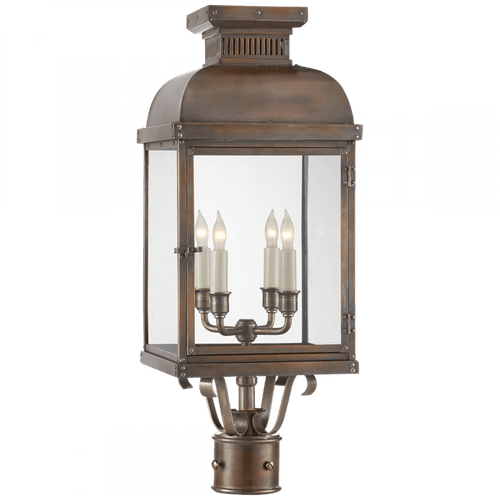 Visual Comfort & Co. Signature Collection Suffork Post Outdoor Lantern, 4-Light, Natural Copper, Clear Glass, 24.25"H (CHO 7821NC-CG 2UZVF) 