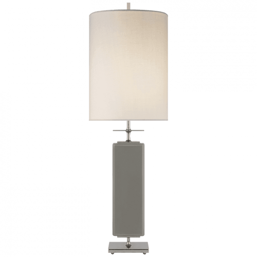 Visual Comfort & Co. Signature Collection Beekman Table Lamp, 1-Light, Gray, Cream Linen Shade, 37"H (KS 3044GRY-L 2V2U9) 