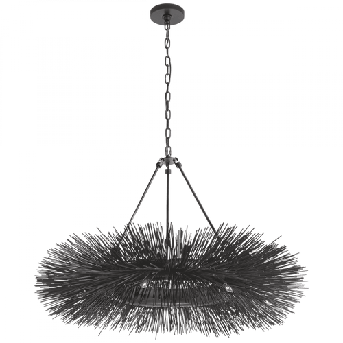 Visual Comfort & Co. Signature Collection Strada Chandelier, 16-Light, Aged Iron, 40"W (KW 5181AI 2V6QR) 