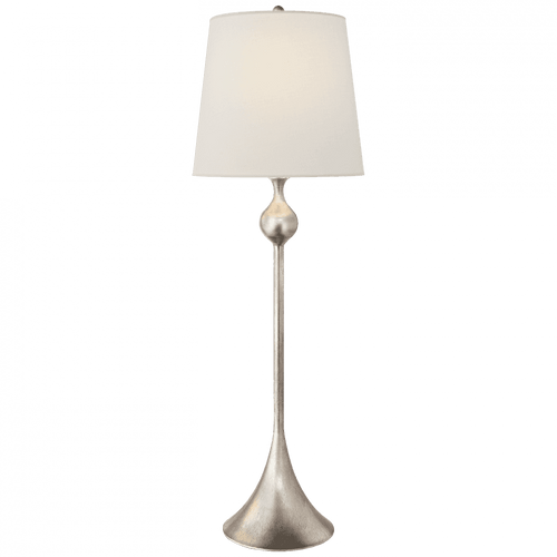 Visual Comfort & Co. Signature Collection Dover Buffet Lamp, 1-Light, Burnished Silver Leaf, Linen Shade, 31.25"H (ARN 3144BSL-L 2V5R8) 