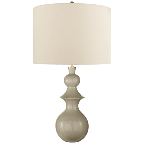Visual Comfort & Co. Signature Collection Saxon Table Lamp, 1-Light, Dove Gray, Cream Linen Shade, 37.75"H (KS 3617DVG-L CHPMK) 