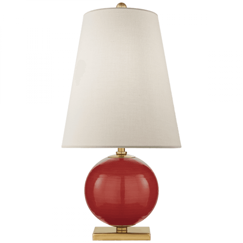 Visual Comfort & Co. Signature Collection Corbin Accent Lamp, 1-Light, Maraschino, Cream Linen Shade, 21"H (KS 3101MSH-L CHPMG) 