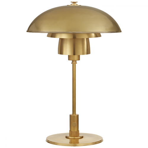 Whitman Desk Lamp, 1-Light, Hand-Rubbed Antique Brass, Hand-Rubbed Antique Brass Shade, 19"H (TOB 3513HAB-HAB CHRKF)