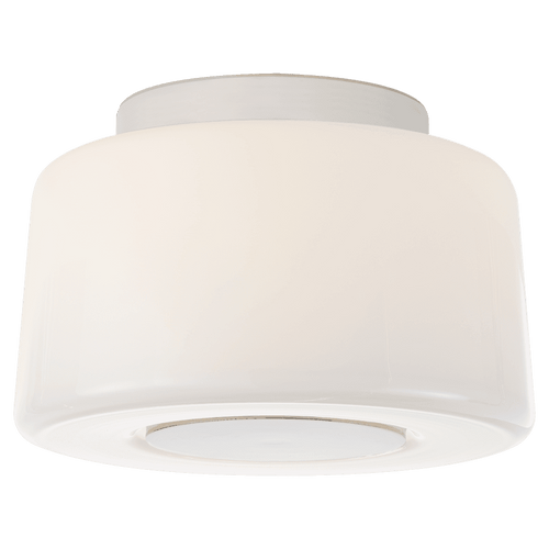 Visual Comfort & Co. Signature Collection Acme Flush Mount, 3-Light, Polished Nickel, White Glass, 9"W (BBL 4105PN-WG CHUG7) 