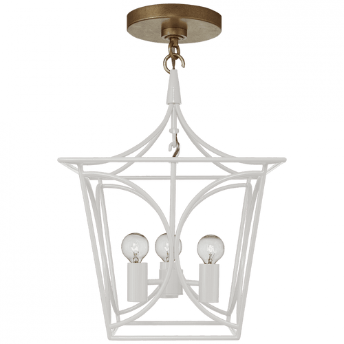 Visual Comfort & Co. Signature Collection Cavanagh Mini Hanging Lantern, 4-Light, Light Cream, 11.5"W (KS 5143LC/G CHVEW) 