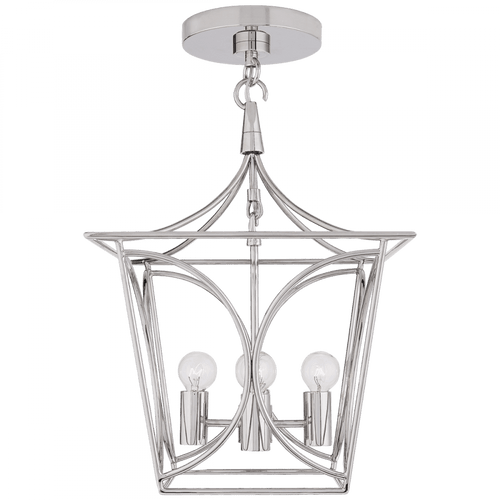 Visual Comfort & Co. Signature Collection Cavanagh Mini Lantern, 4-Light, Polished Nickel, 18"H (KS 5143PN CHVEY) 