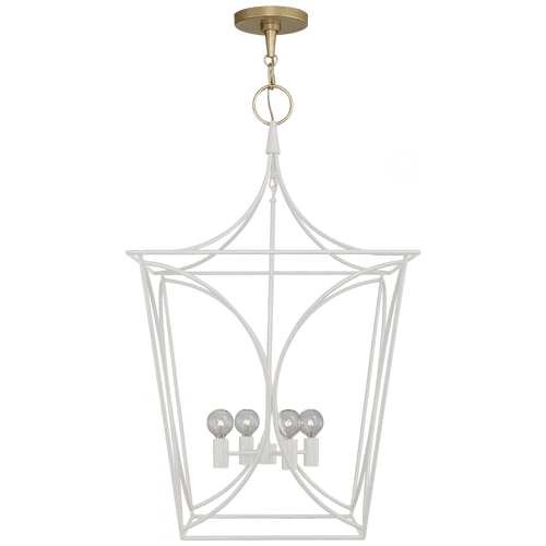 Visual Comfort & Co. Signature Collection Cavanagh Medium Hanging Lantern, 4-Light, Light Cream, 19"W (KS 5145LC/G CHVF6) 