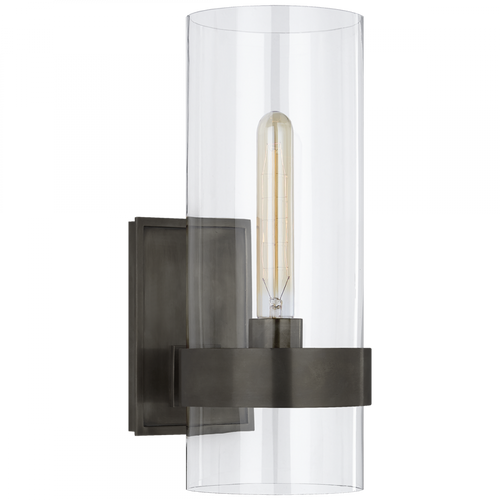 Presidio Bathroom Wall Sconce, 1-Light, Bronze, Clear Glass, 14"H (S 2166BZ-CG CHYDM)