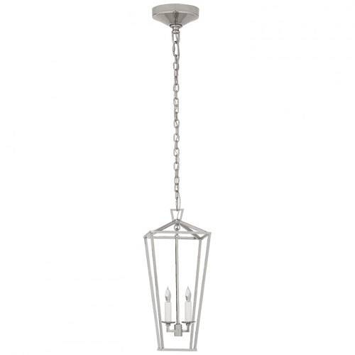 Visual Comfort & Co. Signature Collection Darlana Lantern Pendant, 2-Light, Polished Nickel, 7.5"W (CHC 2185PN CLR6M) 