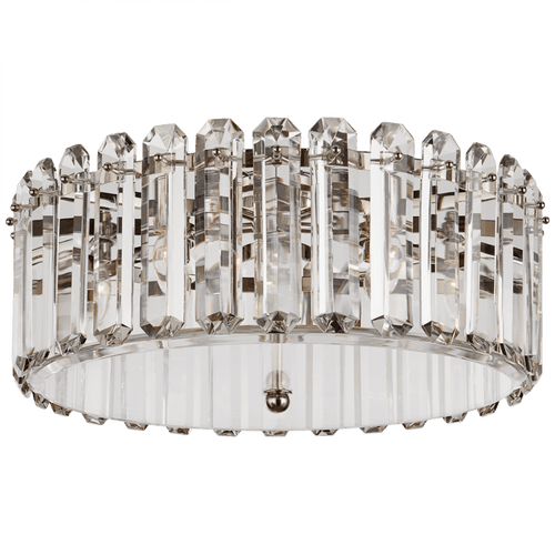 Visual Comfort & Co. Signature Collection Bonnington Large Flush Mount, 5-Light, Polished Nickel, Crystal Shade, 24.75"W (ARN 4126PN CM00U) 