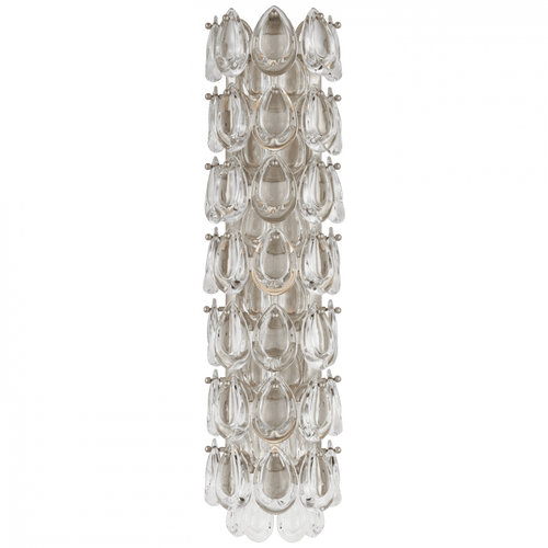 Visual Comfort & Co. Signature Collection Liscia Wall Sconce, 3-Light, Burnished Silver Leaf, Crystal, 21.75"H (ARN 2171BSL-CG CM01Q) 