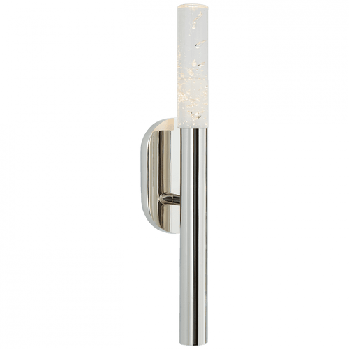 Visual Comfort & Co. Signature Collection Rousseau Bathroom Wall Sconce, LED, Polished Nickel, Seeded Glass, 14.5"H (KW 2280PN-SG CLW5Z) 