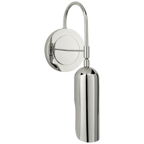 Visual Comfort & Co. Signature Collection Lucien Wall Sconce, 1-Light, Polished Nickel, 15.25"H (KW 2420PN CLW6L) 