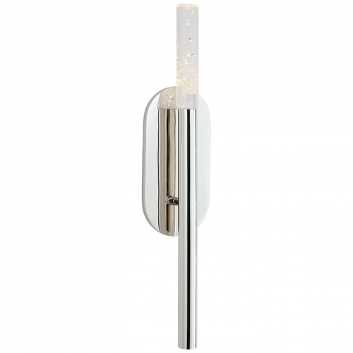 Rousseau Bathroom Wall Sconce, LED, Polished Nickel, Seeded Glass, 20"H (KW 2281PN-SG CLW65)