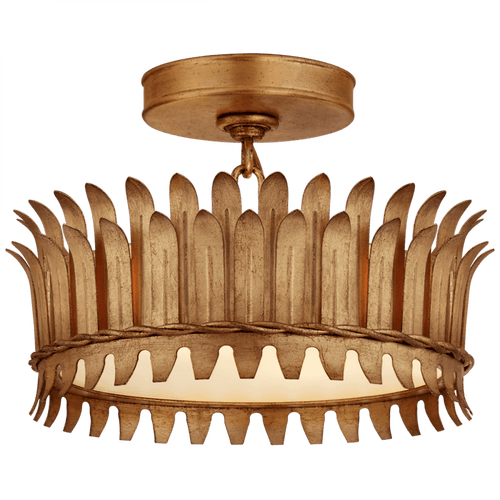 Visual Comfort & Co. Signature Collection Leslie Semi-Flush, 2-Light, Gilded Iron, 12"W (SK 4205GI CPXV0) 