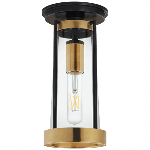 Visual Comfort & Co. Signature Collection Calix Flush Mount, 1-Light, Bronze, Brass, Clear Glass, 5.25"W (TOB 4275BZ/HAB-CG CPYTU) 