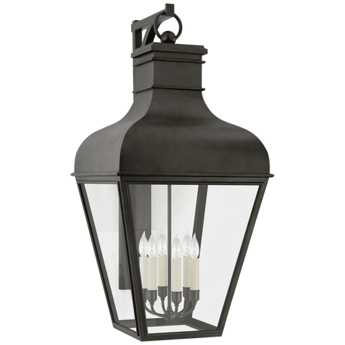 Visual Comfort & Co. Signature Collection Fremont Bracketed Outdoor Wall Lantern, 6-Light, French Rust, Clear Glass, 45.75"H (CHO 2163FR-CG CQ1RE) 