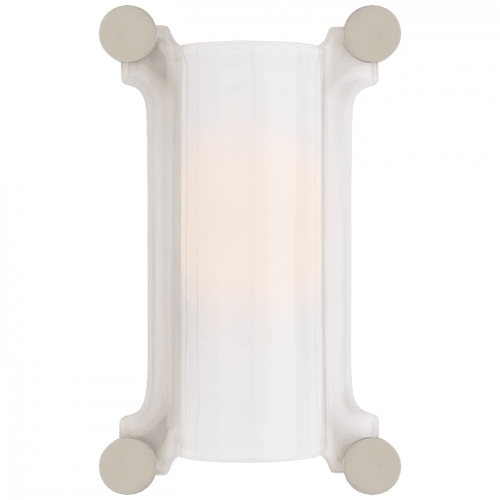 Visual Comfort & Co. Signature Collection Chirac Wall Sconce, 1-Light, Polished Nickel, White Glass, 14"H (TOB 2325PN-WG CPYUG) 