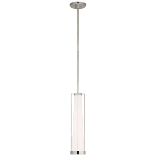 Visual Comfort & Co. Signature Collection Calix Pendant, 1-Light, Polished Nickel, White Glass, 5.5"W (TOB 5276PN-WG CPYUC) 