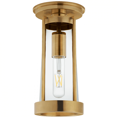 Visual Comfort & Co. Signature Collection Calix Flush Mount, 1-Light, Hand-Rubbed Antique Brass, Clear Glass, 5.25"W (TOB 4275HAB-CG CPYTW) 