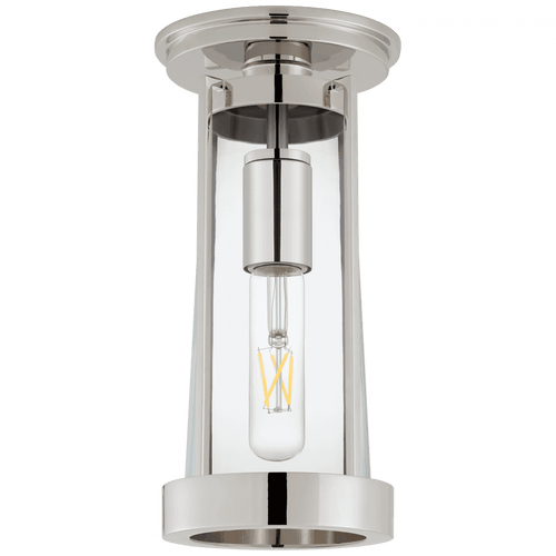 Visual Comfort & Co. Signature Collection Calix Flush Mount, 1-Light, Polished Nickel, Clear Glass, 5.25"W (TOB 4275PN-CG CPYTY) 