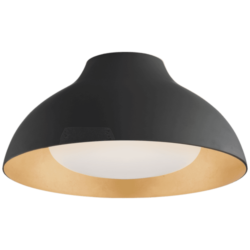 Visual Comfort & Co. Signature Collection Agnes Flush Mount, LED, Matte Black, Soft White Glass, 15"W (ARN 4350MBK-SWG CQ2Q1) 