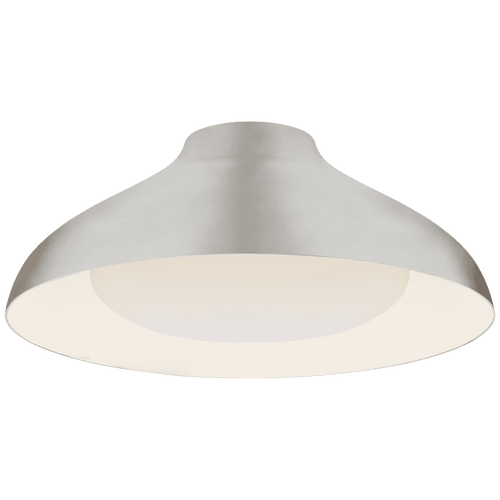 Visual Comfort & Co. Signature Collection Agnes Flush Mount, LED, Burnished Silver Leaf, Soft White Glass, 18"W (ARN 4351BSL-SWG CQ2Q3) 